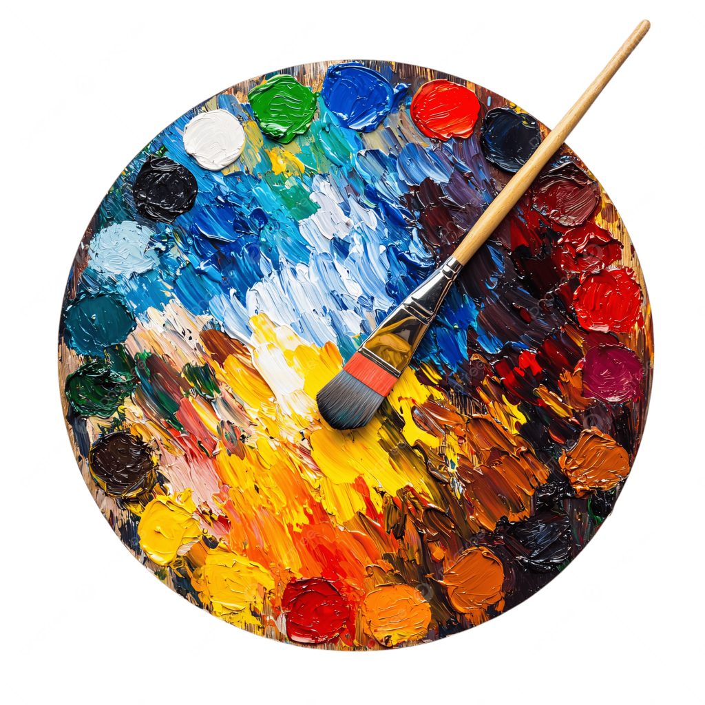 pngtree a colorful artist s palette with brush ready for painting and png image 20992794